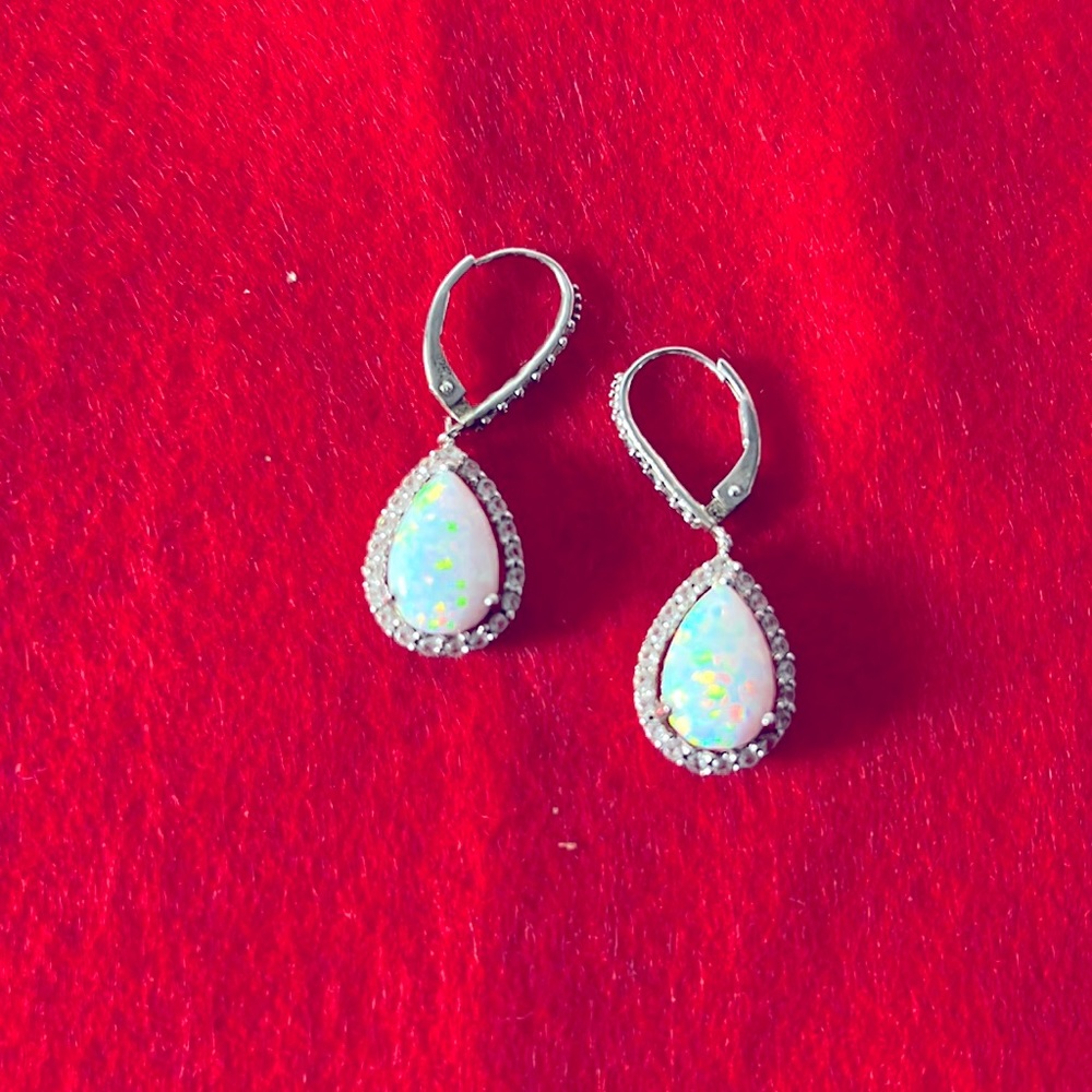 Opal & CZ earrings